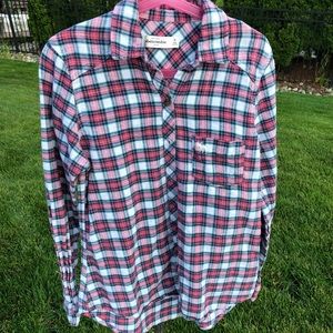 Plaid abercrombie kids button up shirt